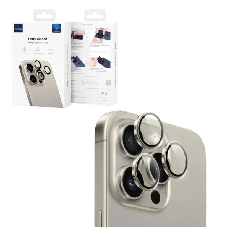 WiWU LG-005 Lens Guard For iPhone 15 Pro Natural Titanium — photo 2