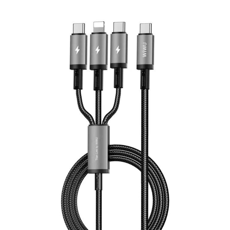 WiWU WI-C060 Titanlink 60w Dual USB-C 3 in 1 Charging Cable 1.2m