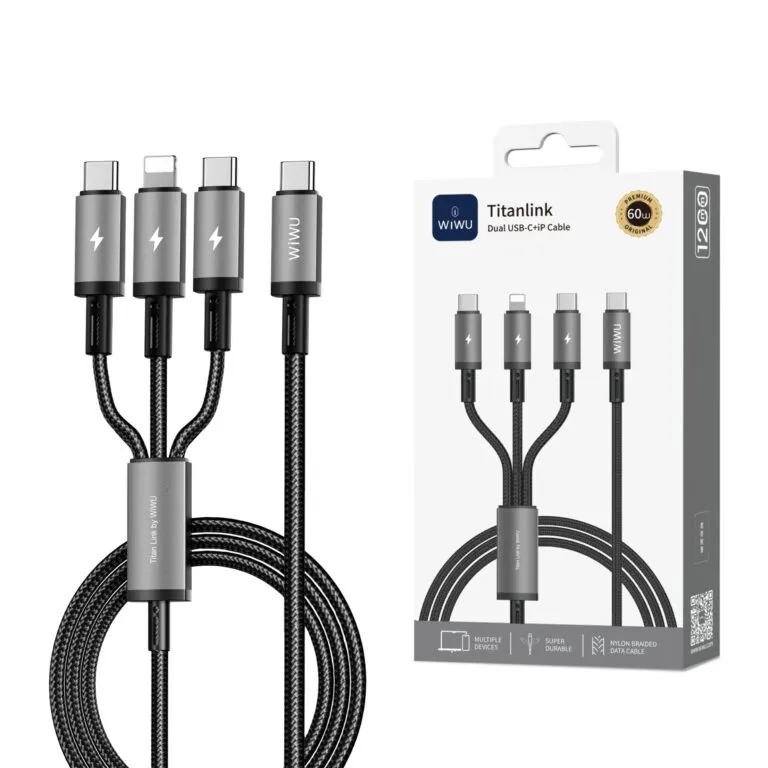 WiWU WI-C060 Titanlink 60w Dual USB-C 3 in 1 Charging Cable 1.2m — photo 2