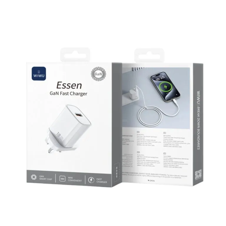 WiWU Wi-G006 Essen 18w USB Fast Charger White UK — photo 3