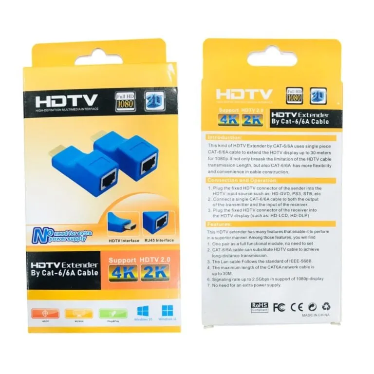 Other / Generic HDTV Extender By Cat-6/6A Lan To HDMI Adapter 2pcs — photo 3