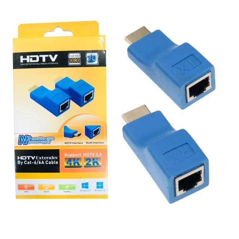 Other / Generic HDTV Extender By Cat-6/6A Lan To HDMI Adapter 2pcs — photo 2
