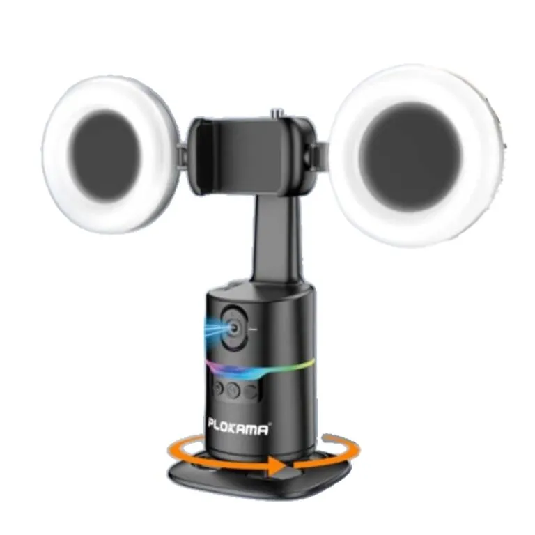 Plokama AUTO-A20 Pro Gimbal Auto Face Tracking 360 Smart Shooting Gimbal with – 2 Lights
