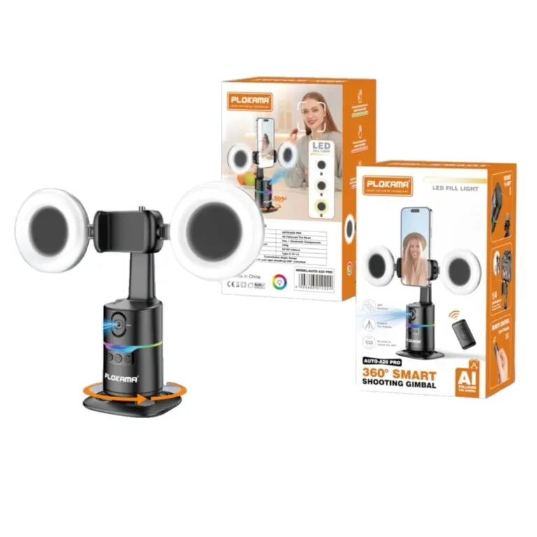 Plokama AUTO-A20 Pro Gimbal Auto Face Tracking 360 Smart Shooting Gimbal with – 2 Lights — photo 2