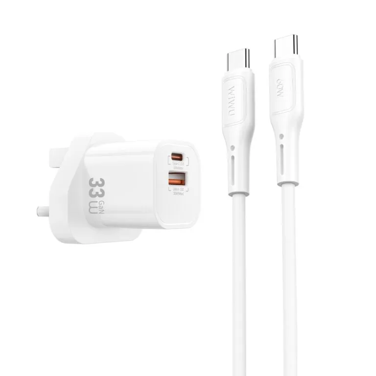 WiWU WI-G018 Cube 33w A+C Fast Charger and Cable Combo Type-C to Type-C White UK — photo 3