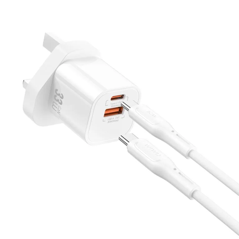 WiWU WI-G018 Cube 33w A+C Fast Charger and Cable Combo Type-C to Type-C White UK — photo 2