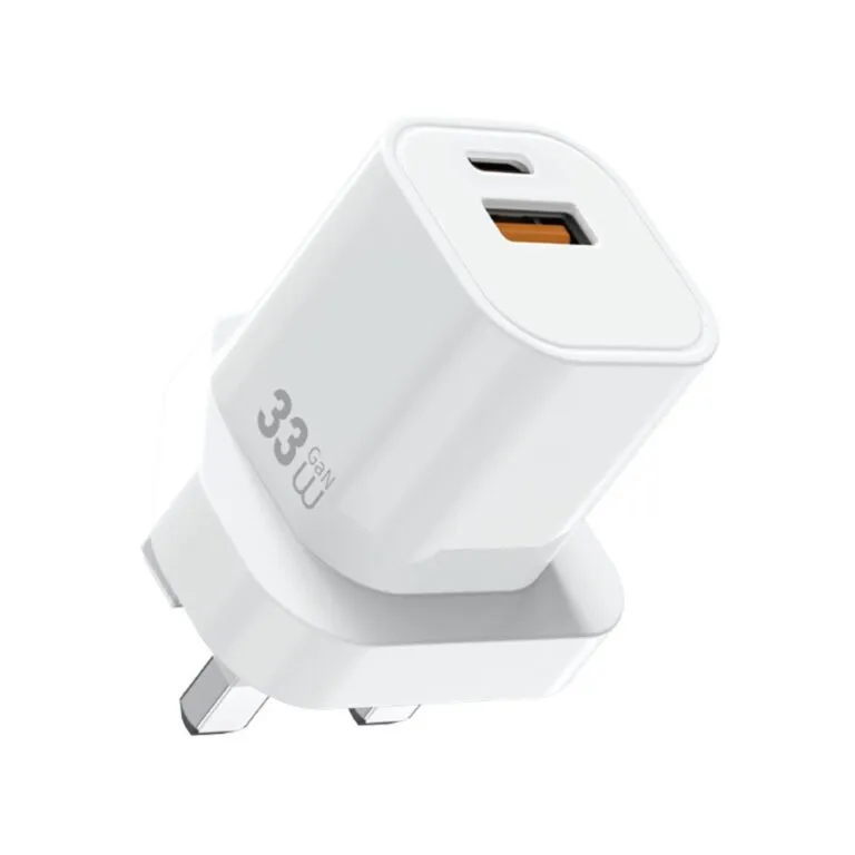 WiWU WI-G017 Cube 33w USB-A and Type-C Gan Fast Charger Adapter White UK — photo 4