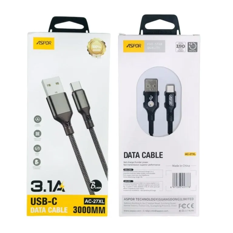 Aspor AC-27XL USB to Type-C Cable 3m — photo 3