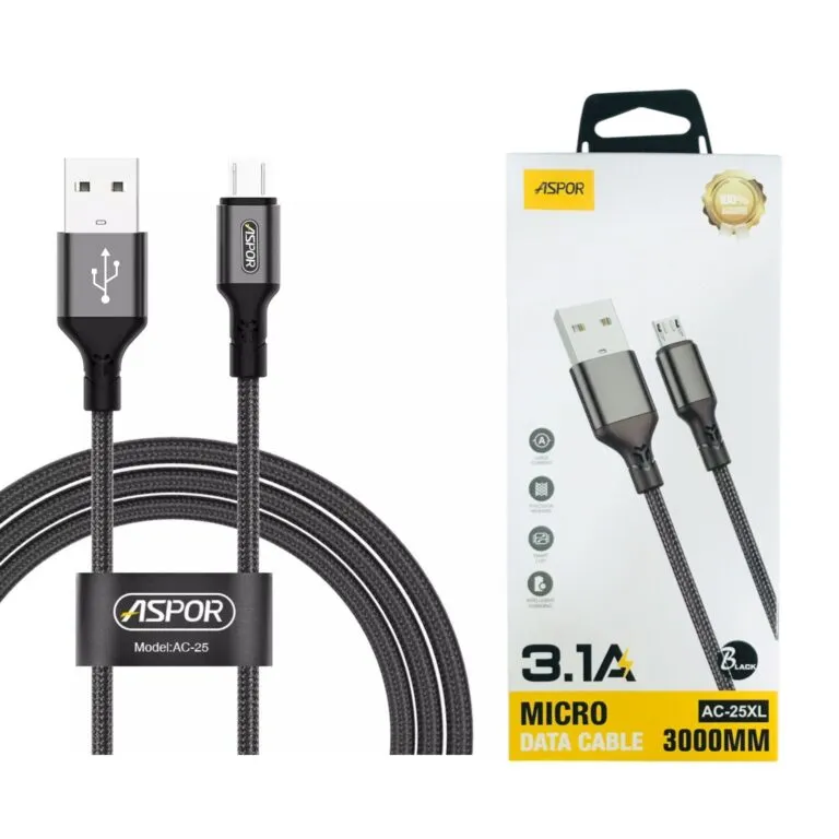 Aspor AC-25XL USB to Micro Cable 3m — photo 2