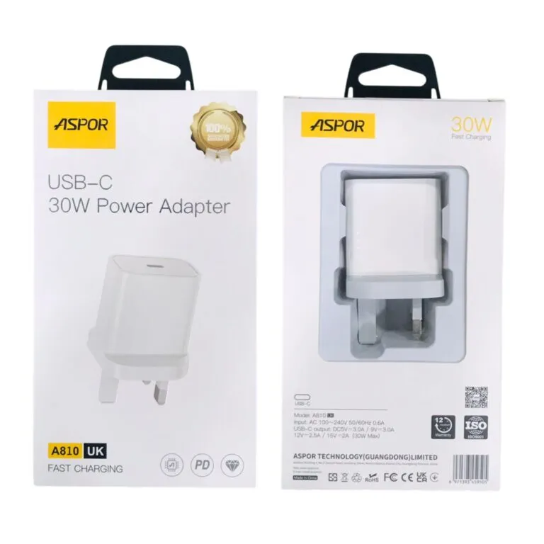 Aspor A810 USB-C 30w Power Adapter UK Pin — photo 3