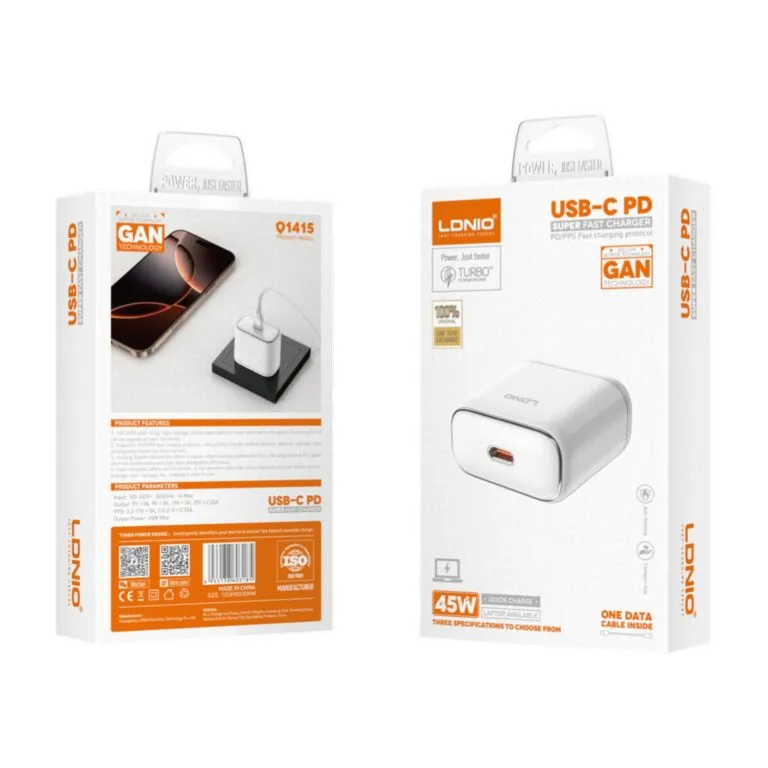 LDNIO Q1415 45w Charger With Type-C to Type-C UK Pin — photo 3