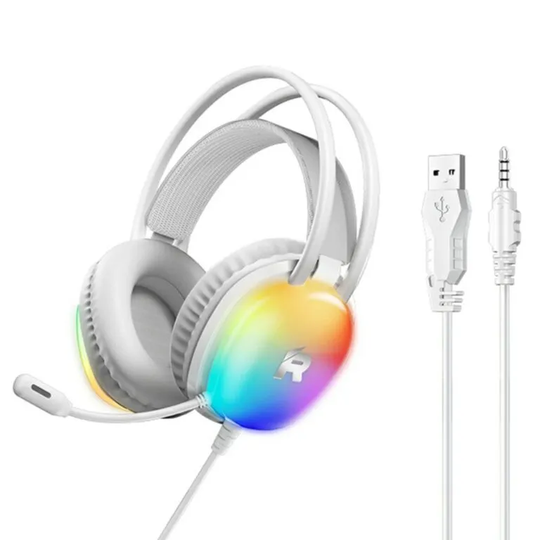 Remax RM-706 White Gaming Headphones with RGB – USB & Aux