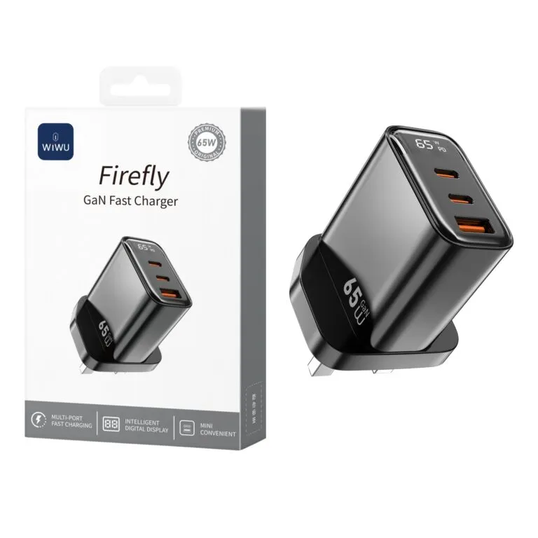 WiWU WI-G012 Firefly 65w PD Gan Fast Charger Black UK — photo 2