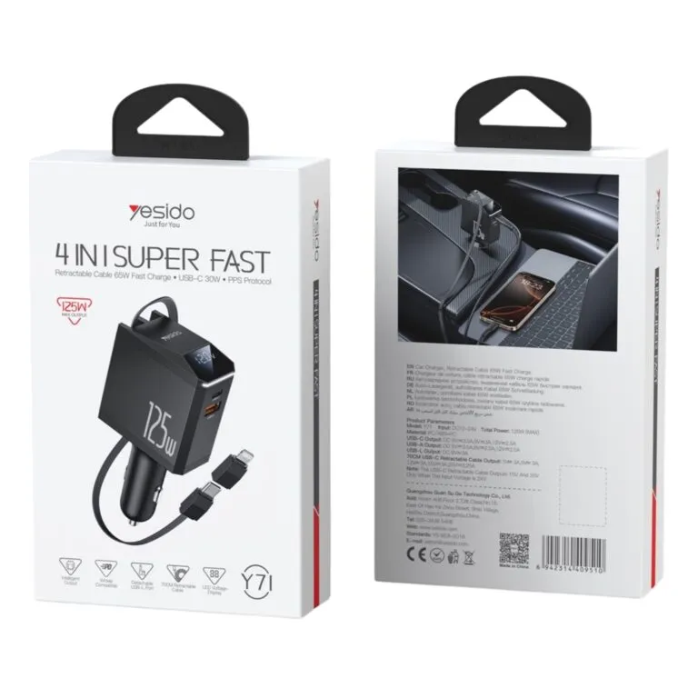 Yesido Y71 125w 4 In 1 Super Fast Car Charger — photo 3