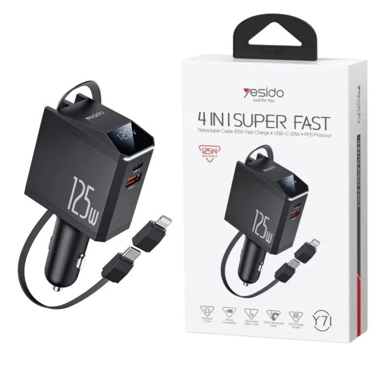 Yesido Y71 125w 4 In 1 Super Fast Car Charger — photo 2