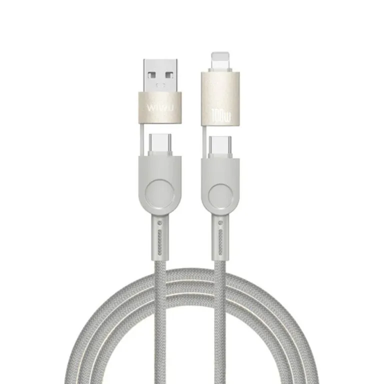 WiWU WI-C051 Raptor 100W 4 In 1 Fast Charging Cable Titanium 1.2m