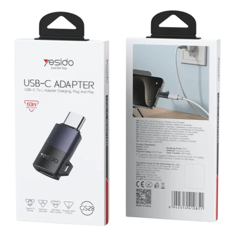 Yesido YYESIDO GS28 USB-C to Lightning OTG Adapter — photo 3