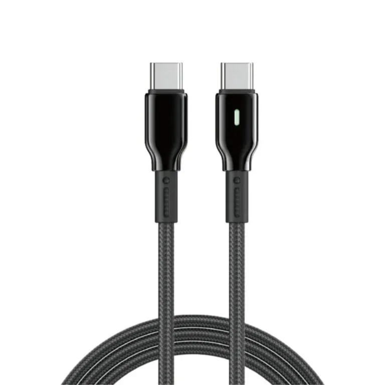 WiWU WI-C075 Duralink Nylon 60w PD Type-C to Type-C Cable 1m – Black