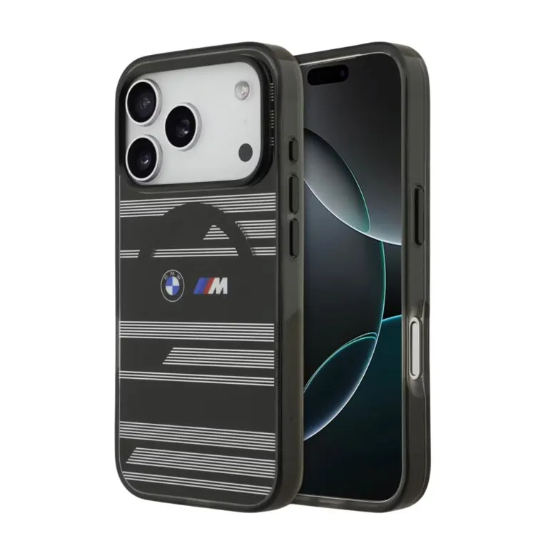 BMW Magsafe Transparent IML Case For iPhone 17 Pro Max – Black/Blue
