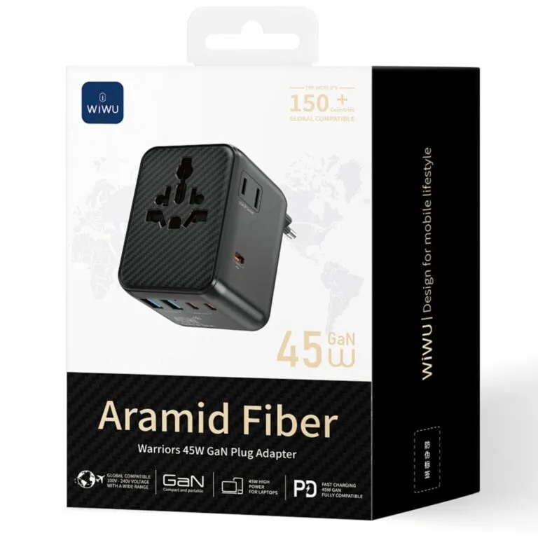 WiWU Wi-UA010 45W GaN Aramid Fiber Warriors 45W GaN Plug Adapter — photo 6