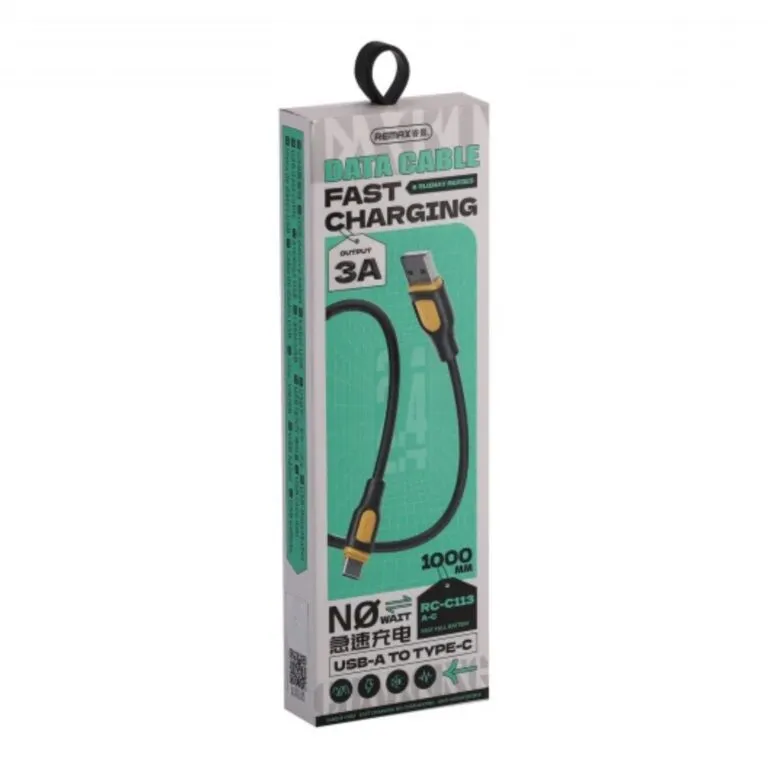WiWU Remax RC-C113 3A Type-C Cable 1M – Black — photo 4