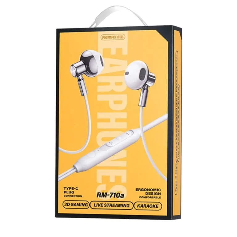 Remax RM-710A Type-C Digital Karaoke Metal Music Wired Earphone – Silver — photo 3