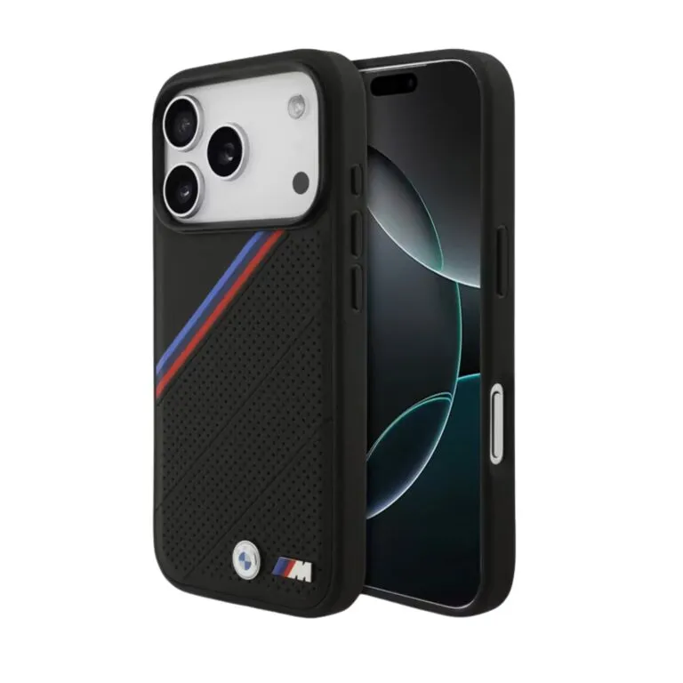 BMW Magsafe Pu Leather Case For iPhone 17 Pro / 17 Pro Max – Black