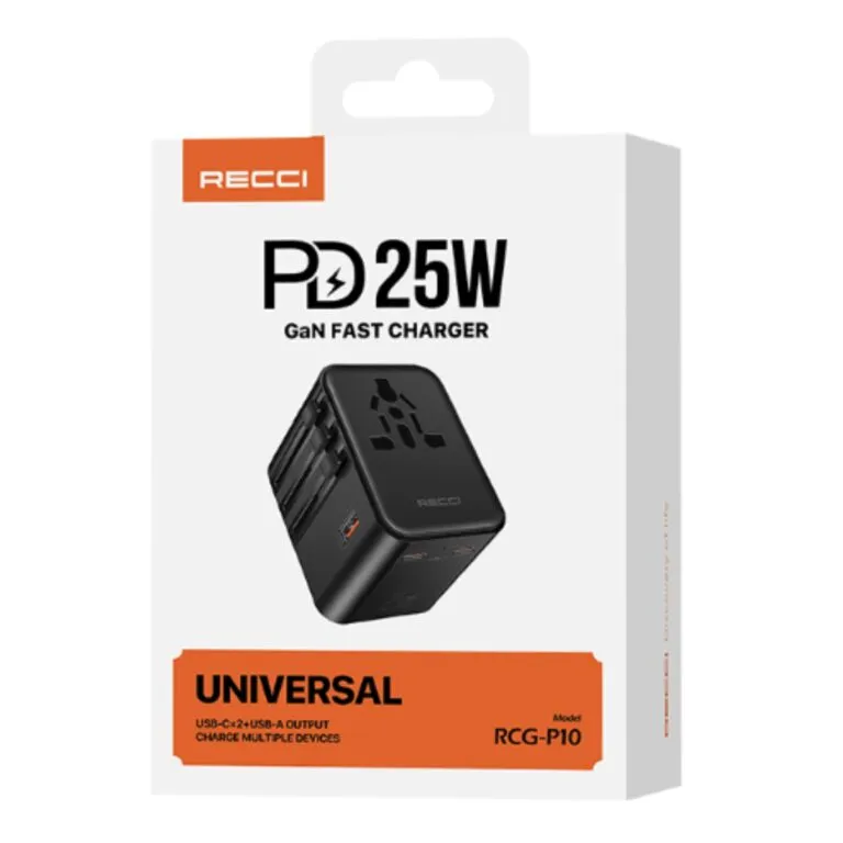 Recci RCG-P10 PD 25W Universal GaN Fast Charger Adapter — photo 3