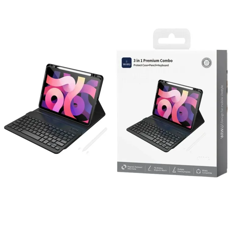 WiWU MK-006 3 In 1 Premium Combo Protect Case+Pencil+Keyboard for iPad Pro 11 2024 – Black — photo 2