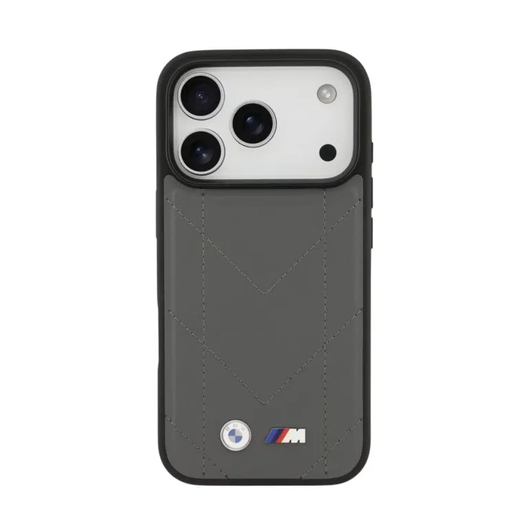 BMW Magsafe PU Quilted Leather Case for iPhone 17 Pro – Black / Blue / Grey / Red — photo 12