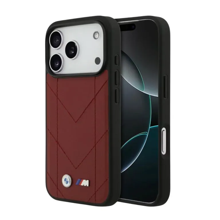 BMW Magsafe PU Quilted Leather Case for iPhone 17 Pro – Black / Blue / Grey / Red — photo 2