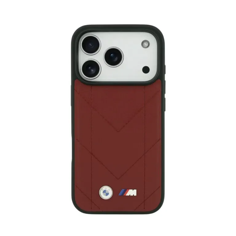 BMW Magsafe PU Quilted Leather Case for iPhone 17 Pro – Black / Blue / Grey / Red — photo 5