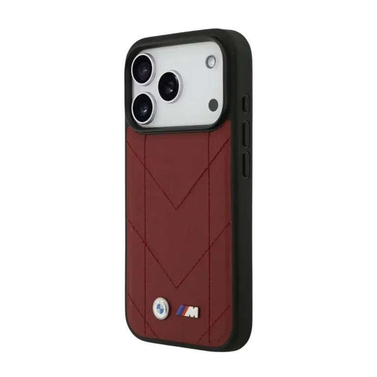 BMW Magsafe PU Quilted Leather Case for iPhone 17 Pro – Black / Blue / Grey / Red — photo 6