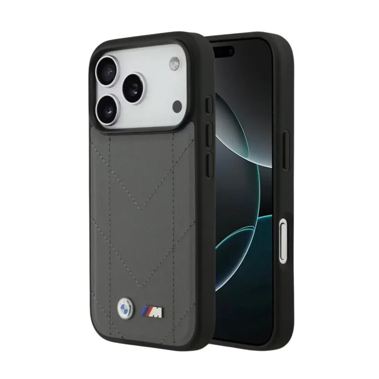 BMW Magsafe PU Quilted Leather Case for iPhone 17 Pro Max – Black / Blue / Grey — photo 3