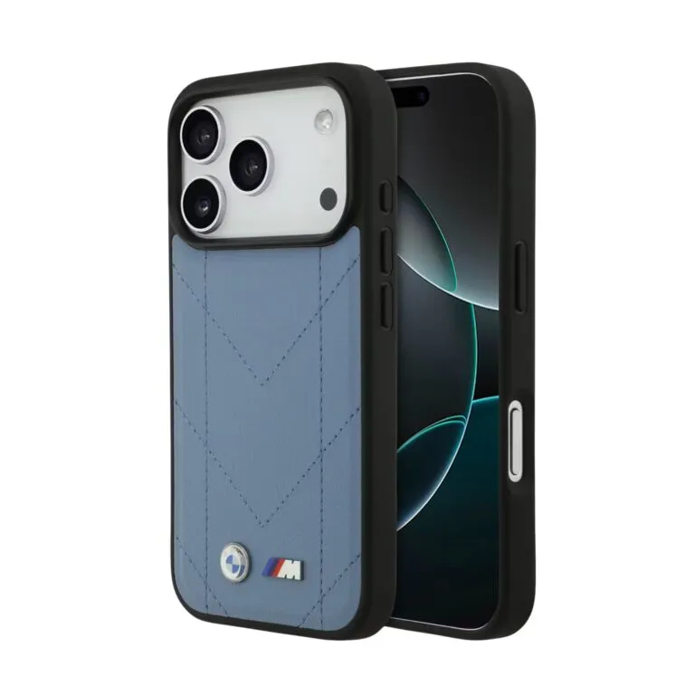 BMW Magsafe PU Quilted Leather Case for iPhone 17 Pro Max – Black / Blue / Grey — photo 2