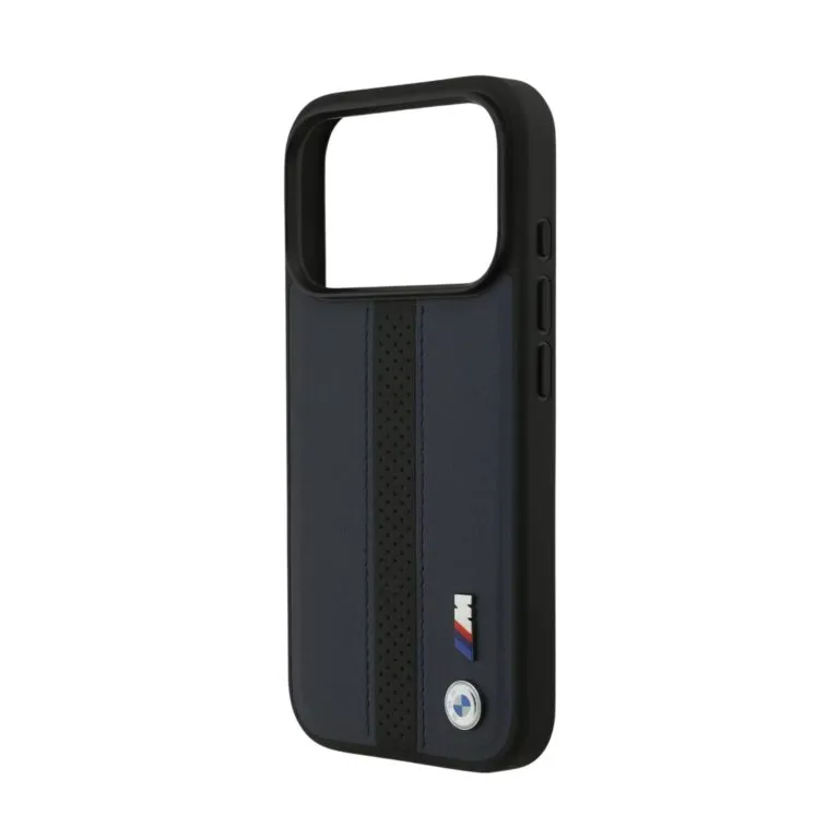 BMW Magsafe PU Perforated Stripes Leather Case for iPhone 17 Pro / 17 Pro Max – Navy/Black — photo 3