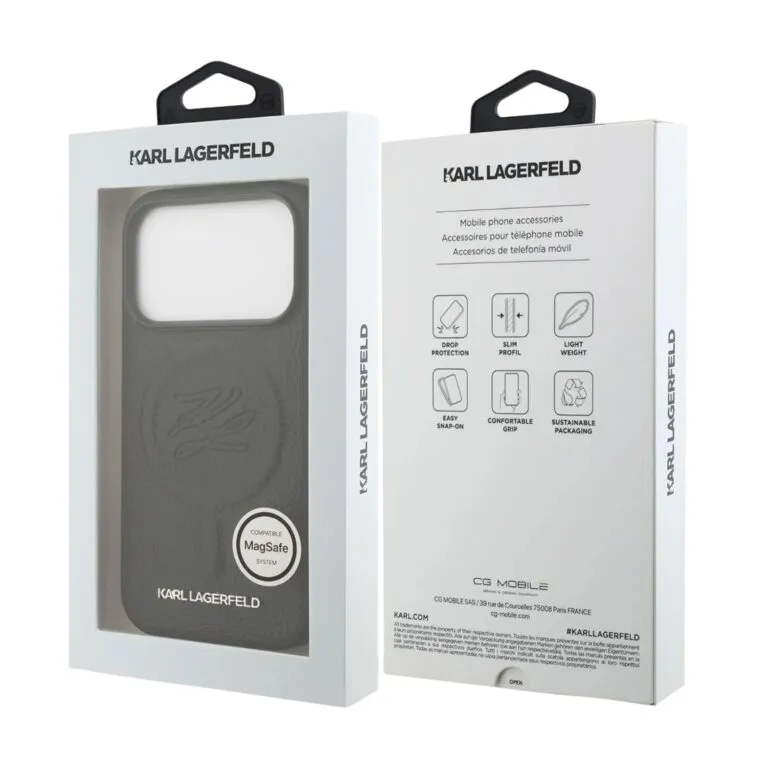 Karl Lagerfeld Magsafe PU Initial Deboosed Case for iPhone 17 Pro – Black — photo 5