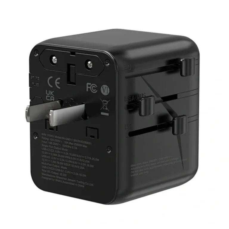 WiWU Wi-UA011 Aramid Fiber Warriors 25W GaN Plug Adapter – Black — photo 3