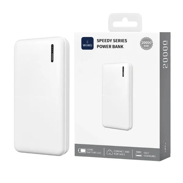 WiWU Wi-P068 Speedy Series 20000mAh Power Bank – Black / White — photo 4