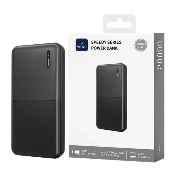 WiWU Wi-P068 Speedy Series 20000mAh Power Bank – Black / White — photo 3