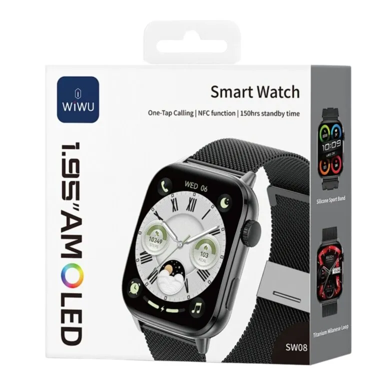 WiWU SW08 Smartwatch – Black / Silver — photo 5