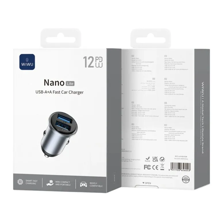 WiWU Wi-CC031 Nano Lite 12W PD Dual USB Fast Car Charger — photo 6