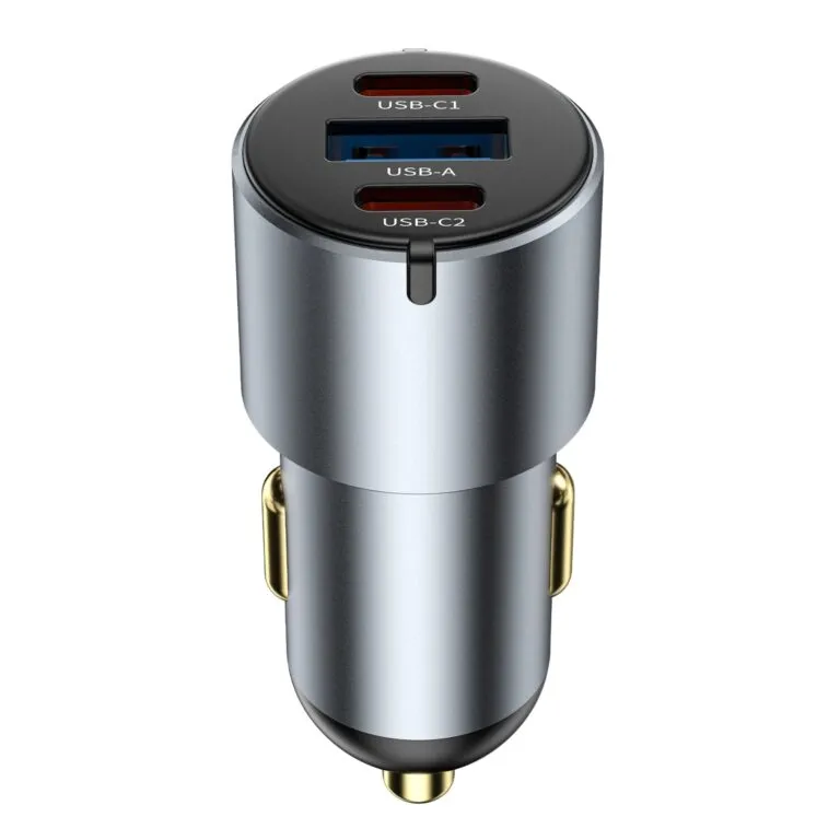 WiWU Wi-CC032 Nano Pro 60W PD Fast Car Charger – USB & Dual Type-C