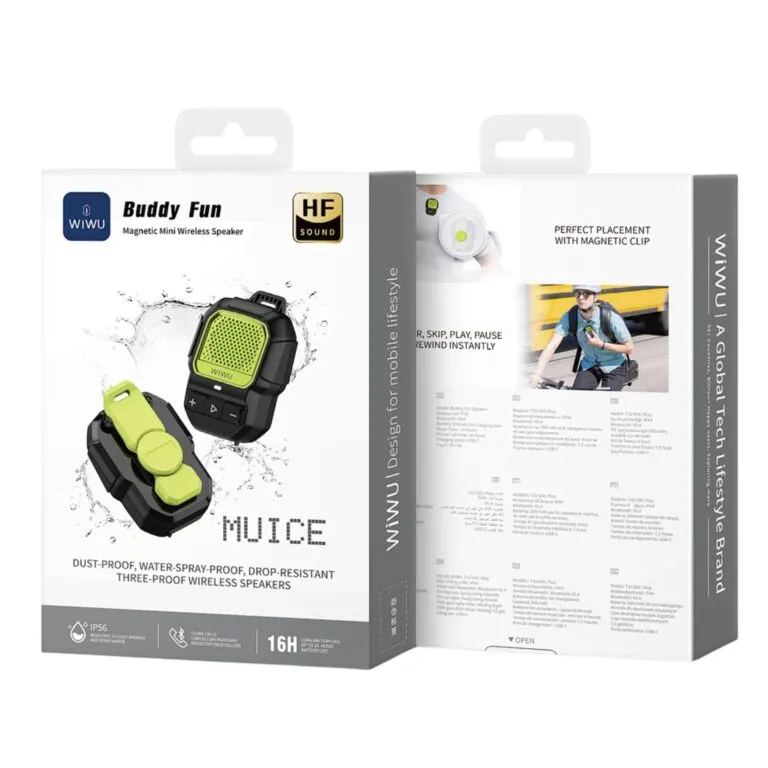 WiWU SPK-001 Buddy Fun Magnetic Mini Wireless Speaker – Black / Blackish Green — photo 7