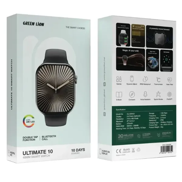 Green Lion GL-SWA31 Ultimate 10 46mm Smartwatch – Black / Gold / Silver — photo 5