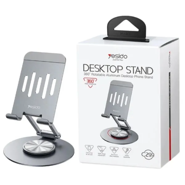 Yesido C299 360° Rotatable Aluminium Desktop Phone Stand — photo 2