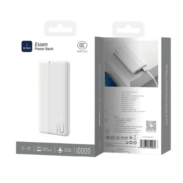 WiWU Wi-P078 10000mAh Essen Power Bank – White — photo 5