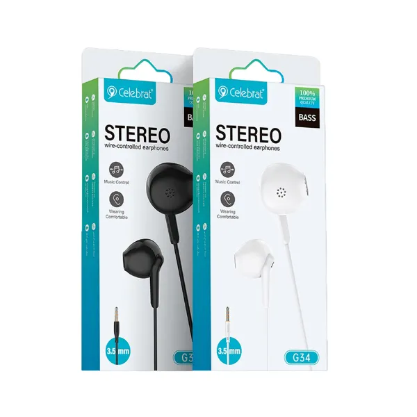 Celebrat G34 Wired Bass Earphone – Black — photo 3