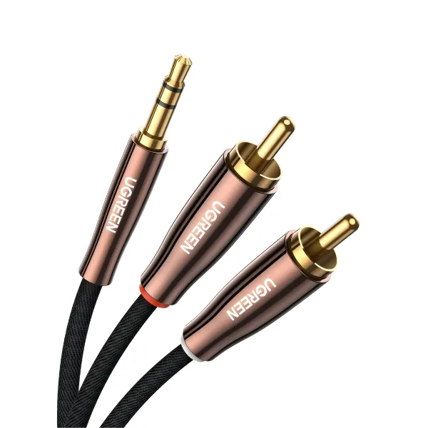 Ugreen 80845 3.5MM male to 2X RCA copper case braided AUX cable 1M — photo 3