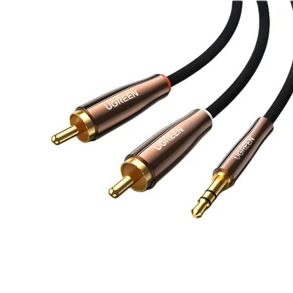Ugreen 80845 3.5MM male to 2X RCA copper case braided AUX cable 1M — photo 2